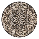Suport Pahare Lemn Mandala, Rotund, Diametru 11cm