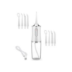Irigator dentar, fără fir, 3 moduri, alimentare baterii, plastic, alb, 220 ml