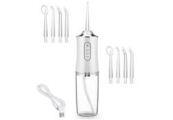 Irigator dentar, fără fir, 3 moduri, alimentare baterii, plastic, alb, 220 ml foto