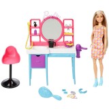 Set joaca Barbie, Color-Change Hair Salon de coafura, Mattel
