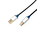 CABLU USB LOGILINK pt. imprimanta, USB 2.0 (T) la USB 2.0 Type-B (T), 2m, premium, conectori auriti, black, &quot;BUAB220&quot; (timbru verde 0.18 lei)