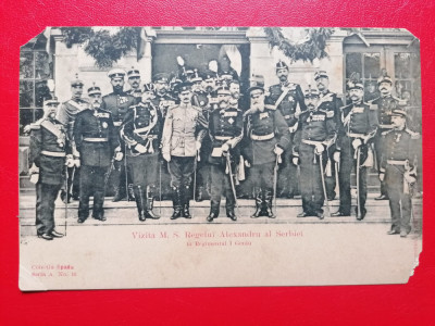 Vizita M. S. Regelui Alexandru al Serbiei la Regimentul 1 Geniu Colectia Spada foto