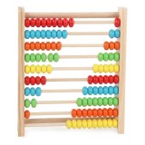 Numaratoare flippy, din lemn, vopsea ecologica, 10 siruri x 10 margele, 4-6 ani, 24.5 x 20.5 cm, multicolor