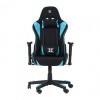 Scaun Gaming Serioux Torin Textil, 126-134cm, Piston Gaz, Manere Reglabile, Perne, 150kg, Negru/Albastru