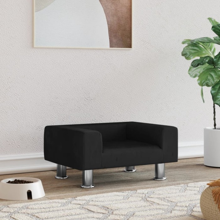 Gossi pat de caini, negru, 50x40x26,5 cm, catifea