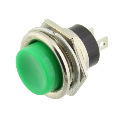Push buton fara retinere, verde, 3A, 125V, 24x19mm, 124733 foto