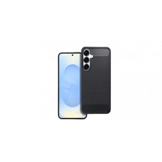 Husa Tpu compatibila cu Samsung S25 Plus, Textura Fibra de Carbon, Negru