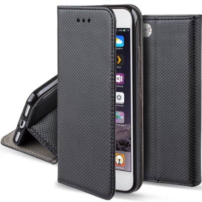 Husa pentru telefon,, flip on, pentru iphone 8 / 7 / se 2020, negru, piele ecologica foto