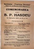 Cumpara ieftin COMEMORAREA LUI BOGDAN PETRICEICU HASDEU,15 FEBRUARIE 1933/,,TINERIMEA ROMANA&quot;