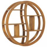 Cumpara ieftin Raft de perete Yin Yang, 80 x 17,5 x 80 cm, lemn masiv de tec