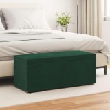 vidaXL Taburet Verde &icirc;nchis Catifea și lemn stratificat 876797