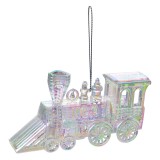 Cumpara ieftin Ornament brad Craciun Trenulet plastic argintiu 12x2x7 cm