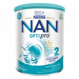 Lapte praf Nan 2 Optipro, incepand de la 6 luni, 800 g, Nestle