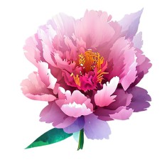 Sticker decorativ Floare Bujor, Roz, 64 cm, 7688ST foto
