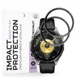 Folie Protectie Techsuit Nano Flex pentru Huawei Watch GT 6 46mm, Set 2 bucati, Plastic, Neagra