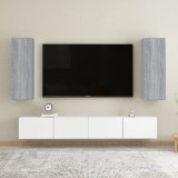 VidaXL Comode TV, 2 buc., gri sonoma, 30,5x30x90 cm, lemn prelucrat