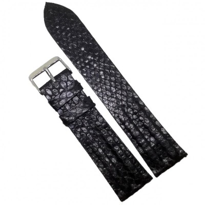 Curea de ceas neagra din piele de piton 16mm 18mm 20mm 22mm 24mm WZ349 foto