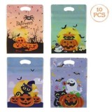 Pungi pentru dulciuri de Halloween, 10 buc, 15x23cm, Multicolor, cu &icirc;nchidere, CMCLASS