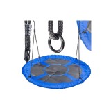 Leagan pentru gradina, tip cuib forma rotunda, balansoar copii, 90 -140 cm, albastru/negru, Powermat