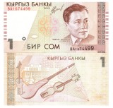 Kyrgyzstan 1 Som 1999 P-15 UNC Bancnota | Asia