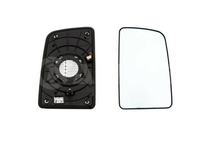 Geam oglinda exterioara cu suport fixare Hyundai H350, 09.2014-, Dreapta, incalzita; geam convex; cromat; superior