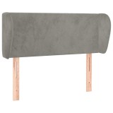 Cumpara ieftin Tablie de pat cu aripioare gri deschis 83x23x78/88 cm catifea