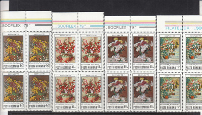 1979 LP 986 EXPOZITIA INTERNATIONALA SOCFILEX BUCURESTI BLOCURI DE 4 MNH foto