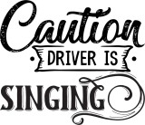 Cumpara ieftin Sticker Auto, Caution Driver is Singing, 28 cm, 12235ST-6, Oem