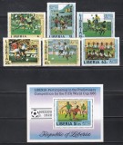 Liberia 1985 - Campionatul Mondial de Fotbal - Mexic 1986, Serie + Colita, Cota 9.50 EURO, MNH