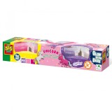 Set modelaj Plastilina fosforescenta cu sclipici Unicorn, set 4 culori x 90 gr, SES Creative