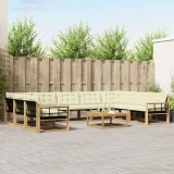 vidaXL Set de canapele de exterior cu pernă 10 pcs Alb și crem 3389096