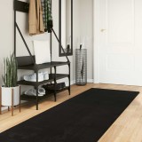 vidaXL Covor moale cu pile medie și spălabil HUARTE Negru 400 x 80 cm 42022512