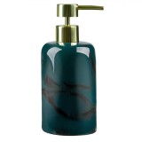 Dozator Ceramic Săpun Lichid, Verde Marble, Capacitate 0.4 L, Pompa Aurie, Oem
