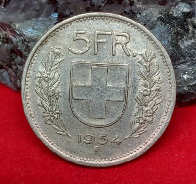 Elvetia 5 franci 1953 argint foto