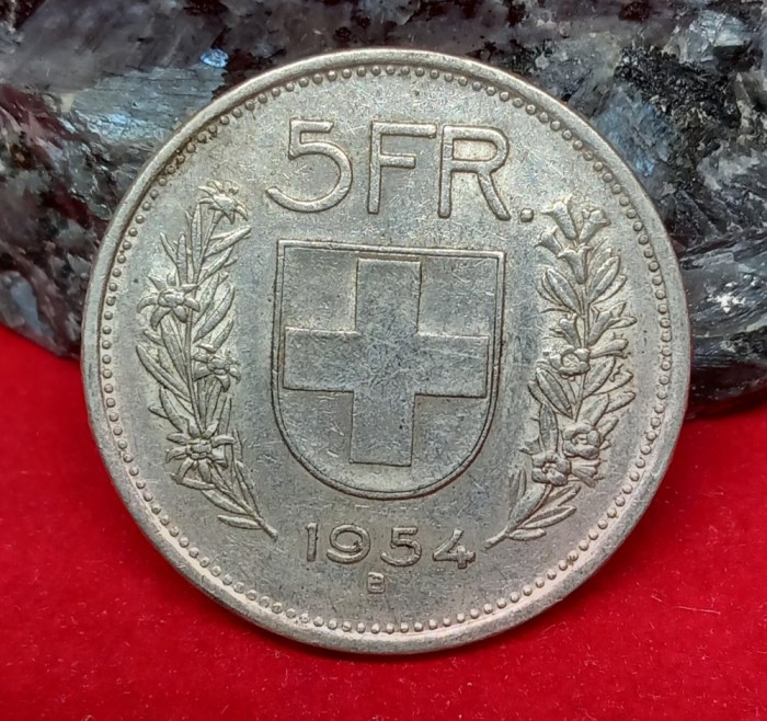 Elvetia 5 franci 1953 argint