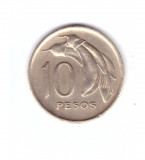 Moneda Uruguay 10 pesos 1968, stare buna, curata, America Centrala si de Sud, Cupru-Nichel