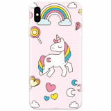 Husa silicon pentru Apple Iphone X, Cute Unicorn
