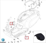 Capac lateral dreapta-stanga inferior (sub suport picioare) original Vespa Elettrica - Primavera - Primavera - Sprint 50-125-150cc