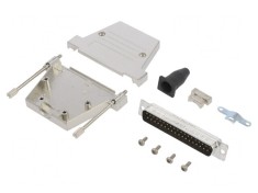 Conector D-Sub 37-Pin Tată Drept Lipire pe Cablu Gold Flash UNC 4-40