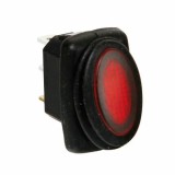 Intrerupator basculant impermeabil Micro 12V/24V - 10A lumina LED - Rosu Garage AutoRide