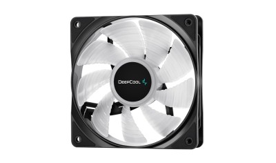 VENTILATOR DeepCool PC RF120, 120x120x25 mm, 1500rpm, control PWM, LED, 1 ventilator, 4-pin PWM, negru, DP-FRGB-RF120-1C foto