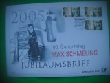 HOPCT PLIC FDC S 2038 BOX -MAX SCHMELLING 100 ANI 2005 -JUBILAUMSBRIEF GERMANIA, Asia