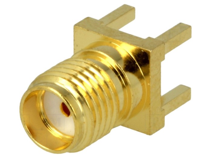 Conector SMA mamă 50&Omega; THT aurit