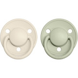 BIBS De Lux Natural Rubber Size 1: 0+ months suzetă Ivory / Sage 2 buc