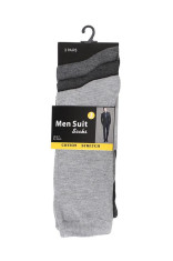 Set 3 perechi sosete pentru costum barbati Men Suit Socks, gri inchis/gri deschis, marimea 39-45 foto