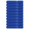 Set 10 Prosoape Baie vidaXL Albastru 100x200cm, Bumbac 100%, 360 g/m&sup2;, Certificate Oeko-Tex, Absorbante