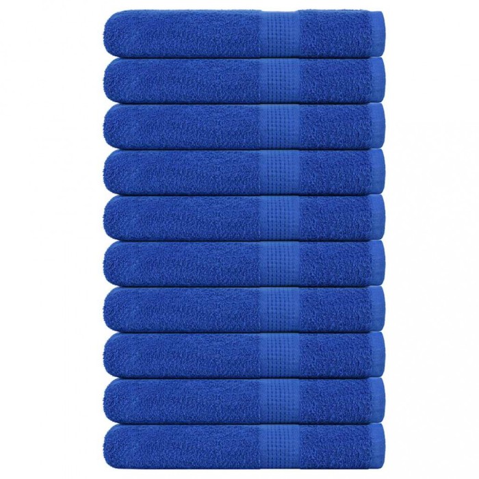 vidaXL Prosoape 10 buc Albastru 100x200 cm 360 g/m&sup2; 100% bumbac