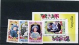 Anguilla 1985 - Regina Mama, regalitate britanica, serie si colita neuzata