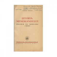 Vasile Netea, Istoria Memorandului, 1947, cu dedicație pentru Șerban Cioculescu