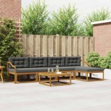vidaXL Set de canapele de exterior cu pernă 6 pcs Natural și Antracit 3367490